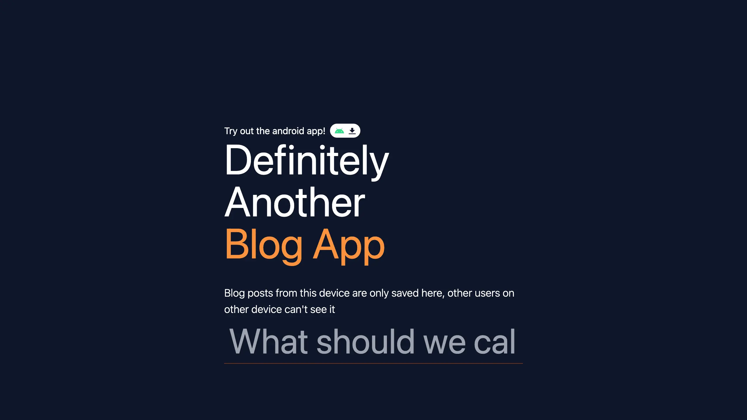 Another Blog App